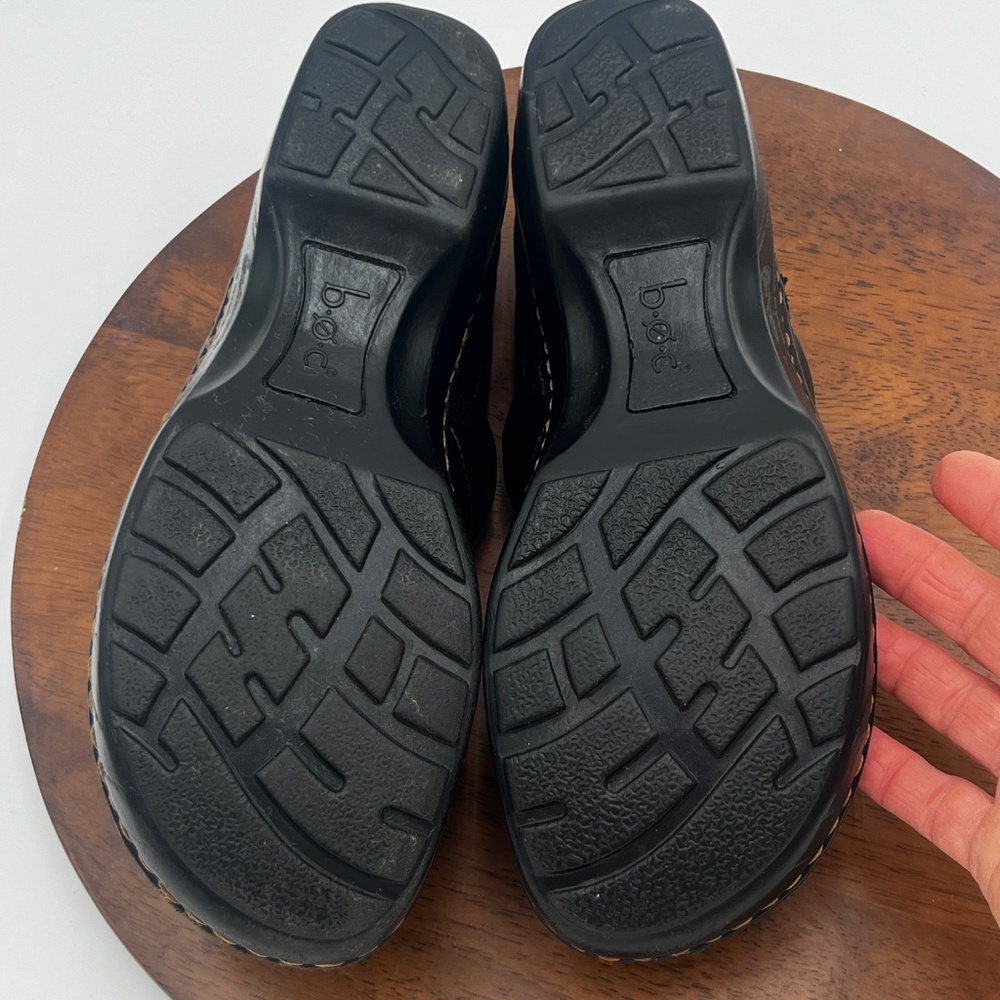 Born Concept Black Leather Slip-On Casual Loafer Clog Block Heel Women’s Sz 8M/W - Picture 7 of 10